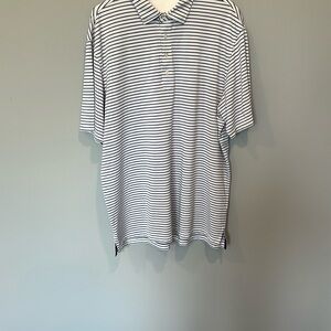 Classic Striped Polo Shirt - Blue and White